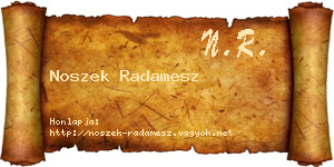Noszek Radamesz névjegykártya